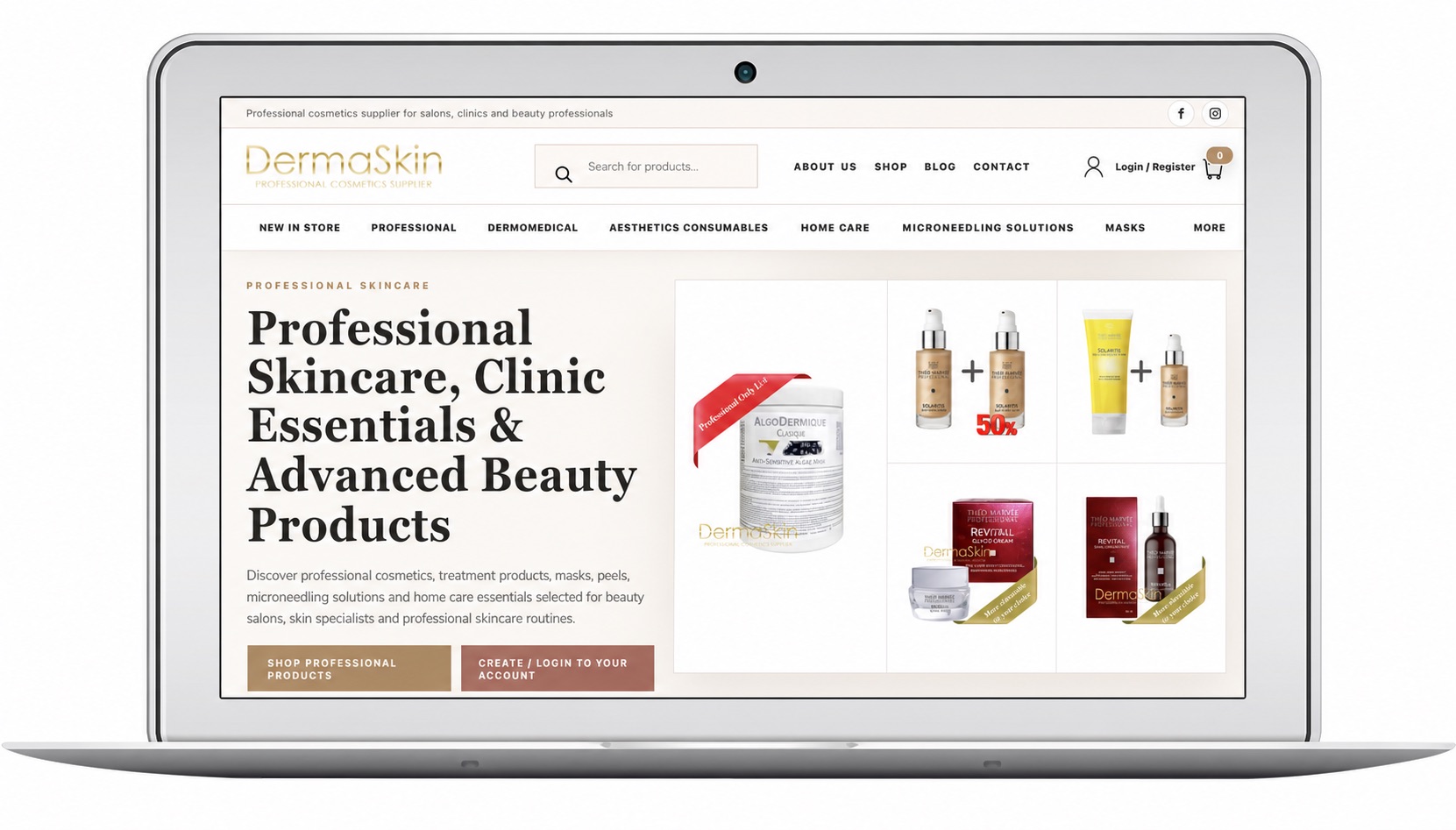 Zrzut ekranu realizacji: DermaSkin — kosmetyka profesjonalna Zrzut ekranu realizacji: DermaSkin — kosmetyka profesjonalna