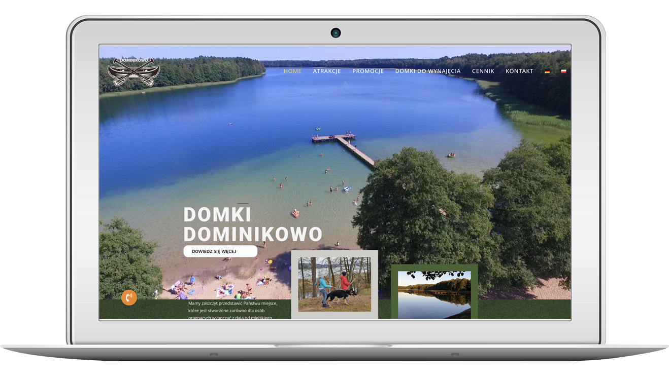 Realizacja strony internetowej Domki Dominikowo